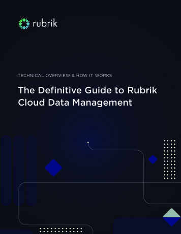 The Definitive Guide To Rubrik Cloud Data Management