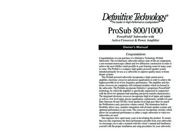 Definitive Technology PROSUB1000 Use And Care Manual