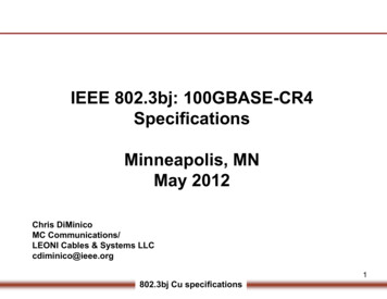 IEEE 802.3bj: 100GBASE-CR4 Specifications