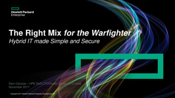 The Right Mix For The Warfighter