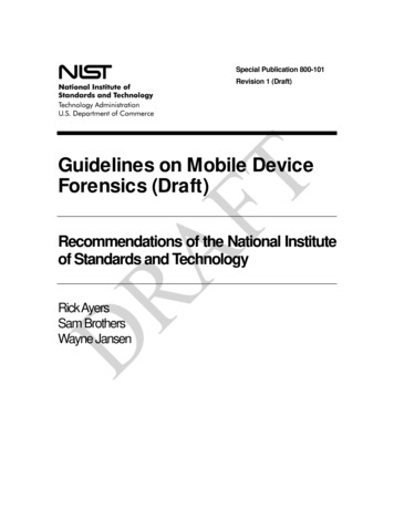 Guidelines On Mobile Device Forensics(Draft) - NIST