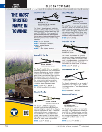 N TOWING BLUE OX TOW BARS & SAFETY