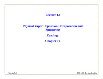 Lecture 12 Physical Vapor Deposition: Evaporation And .
