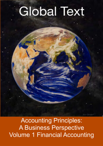 Accounting Principles: A Business Perspective Volume 1 .