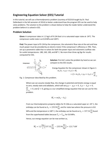 Engineering Equation Solver (EES) Tutorial