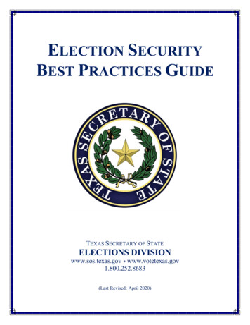 Election Security Best Practices Guide - Texas