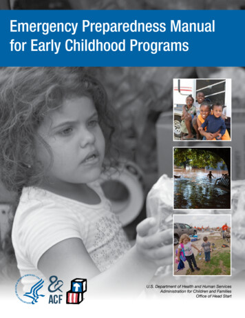 Emergency Preparedness Manual For Early Childhood Programs