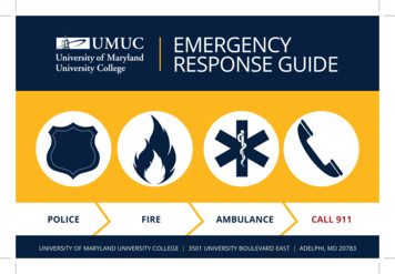 Emergency Response Guide - University Of Maryland Global Campus