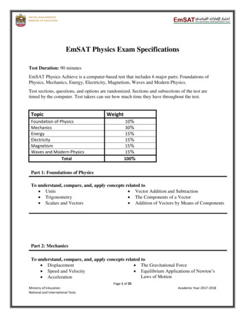 EmSAT Physics Exam Specifications