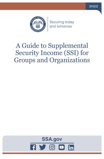 A Guide To Supplemental Security Income (SSI) For Groups And .