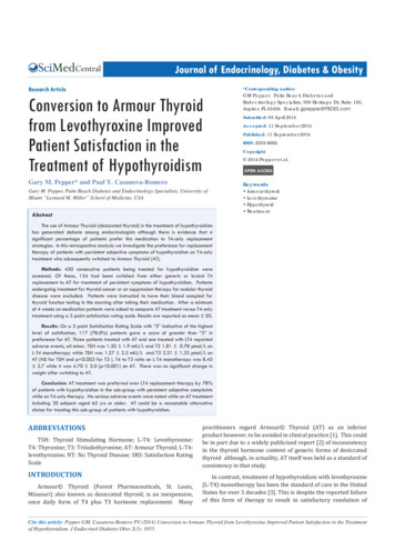 Research Article Conversion To Armour Thyroid From .