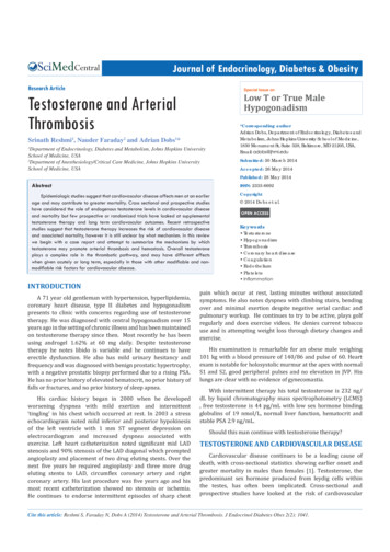 Testosterone And Arterial Thrombosis