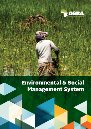 Environmental Social Management System - AGRA