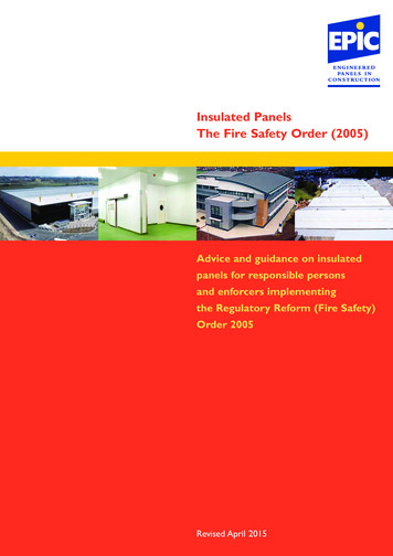 Insulated Panels The Fire Safety Order (2005) - EPIC