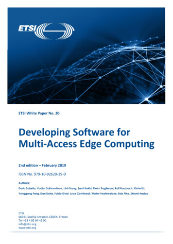 Developing Software For Multi-Access Edge Computing