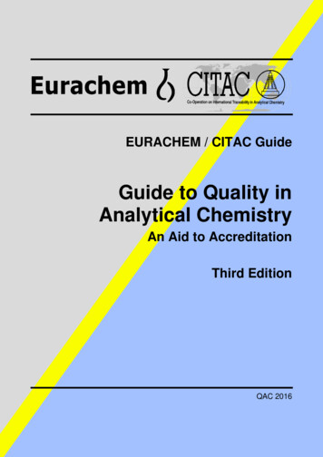 Guide To Quality In Analytical Chemistry - Eurachem