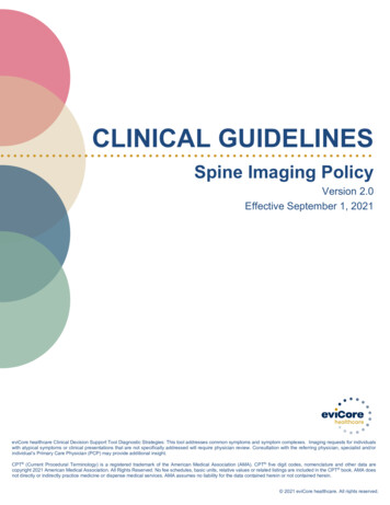 EviCore Spine Imaging Guidelines
