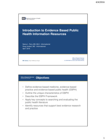 Introduction To Evidence Based Public Health Information .