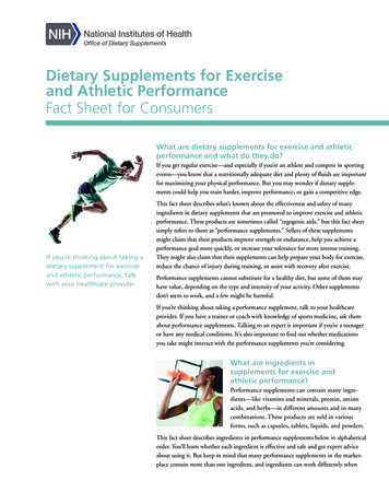 Dietary Supplements For Exercise And Athletic Performance .