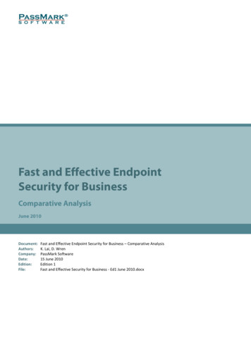 Fast And Effective Endpoint Security For Business 2010