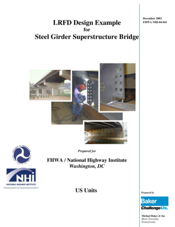 LRFD Design Example For Steel Girder Superstructure Bridge .