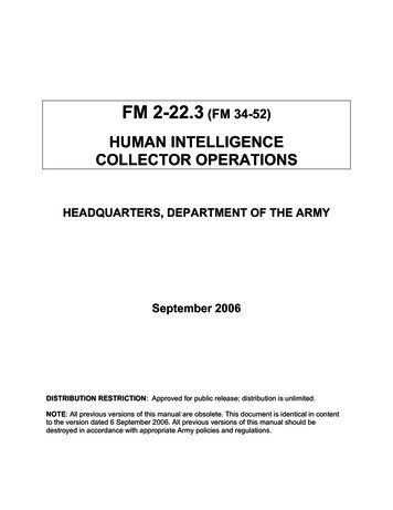 HUMAN INTELLIGENCE COLLECTOR OPERATIONS