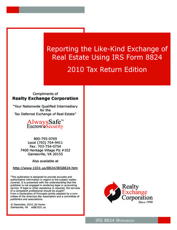 Reporting The Like-Kind Exchange Of Real Estate Using IRS Form . - 1031