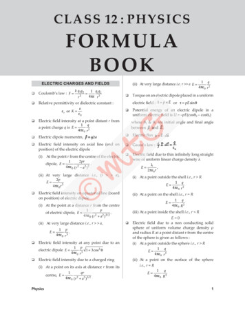 CLASS 12 : PHYSICS FORMULA BOOK