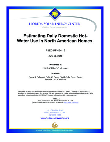Estimating Daily Domestic Hot- Water Use In North American Homes