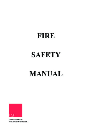 FIRE SAFETY MANUAL