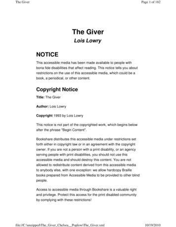 The Giver - Weebly