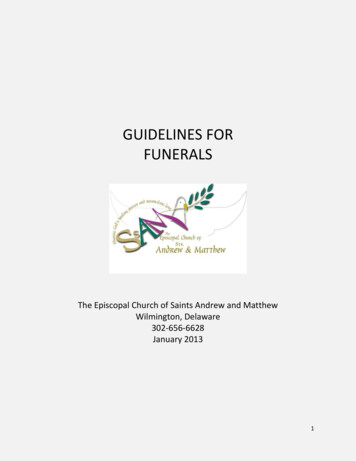 GUIDELINES FOR FUNERALS - SsAM
