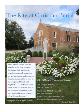 The Rite Of Christian Burial - Stmarkseagirt 