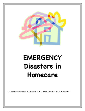 EMERGENCY Disasters In Homecare Cover Sheet