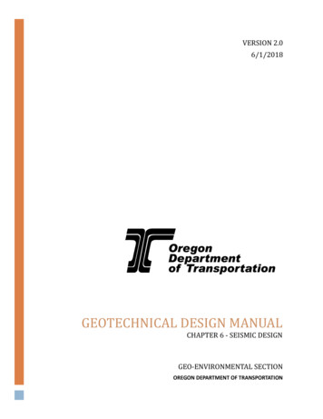 Geotechnical Design Manual Chapter 6 - Seismic Design