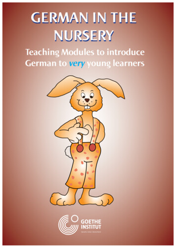 Teaching Modules To Introduce German To Very Young 