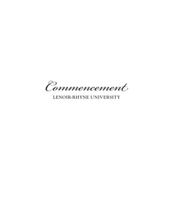 2022 Commencement Program - Lenoir-Rhyne University - LR