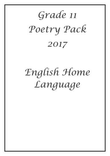 Grade 11 Poetry Pack 2017 English Home Language