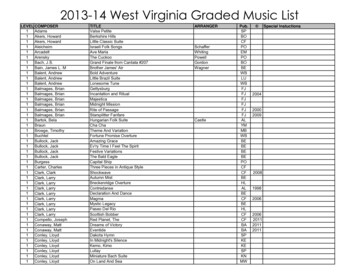 2013-14 West Virginia Graded Music List - WVSSAC