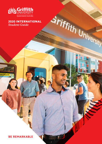 2020 INTERNATIONAL Student Guide - Griffith University