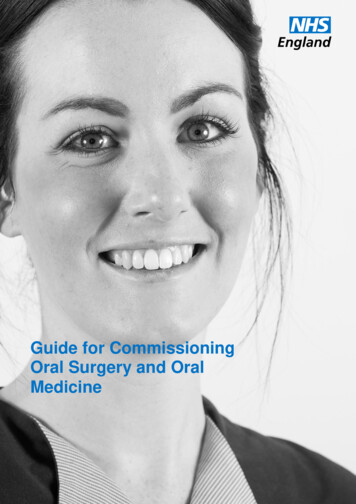 Guide For Commissioning Oral Surgery And Oral Medicine