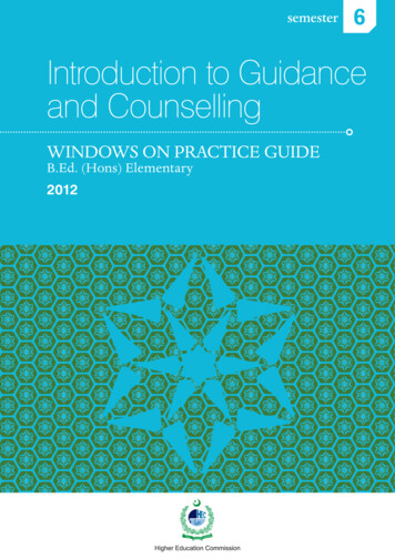Introduction To Guidance And Counselling