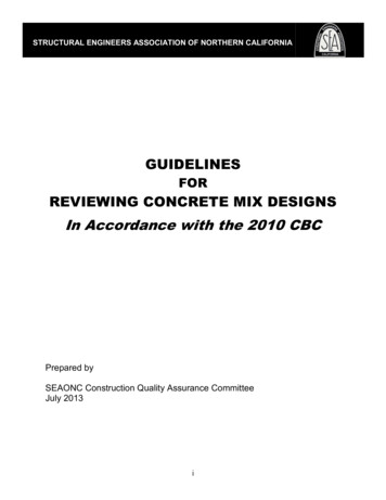 Guidelines For Concrete Mix Designs