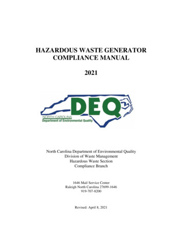 Hazardous Waste Compliance Manual