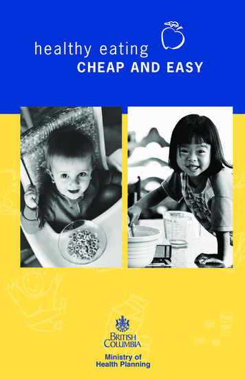 Healthy Eating Cheap And Easy - Ministry Of Health