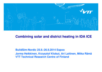Combining Solar And District Heating In IDA ICE - IBPSA-Nordic