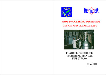 FOOD PROCESSING EQUIPMENT DESIGN AND CLEANABILITY