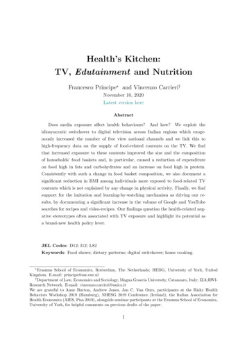 Health’s Kitchen: TV, Edutainment And Nutrition