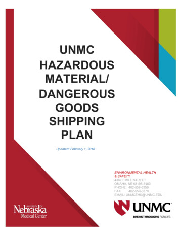 Unmc Hazardous Material/ Dangerous Goods Shipping Plan