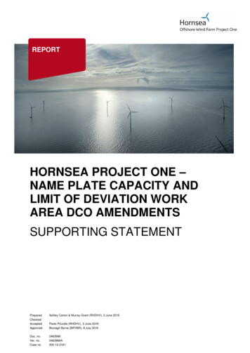 HORNSEA PROJECT ONE NAME PLATE CAPACITY AND LIMIT 